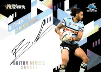 2024 NRL Traders NRL Authentic Signature Black - AB04 Briton Nikora Cronulla Sharks
