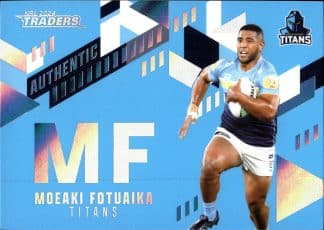 2024 NRL Traders NRL Authentic Initials - AI06 Moeaki Fotuaika Gold Coast Titans