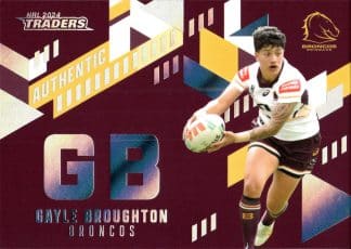 2024 NRL Traders NRLW Authentic Initials - AI18 Gayle Broughton Brisbane Broncos