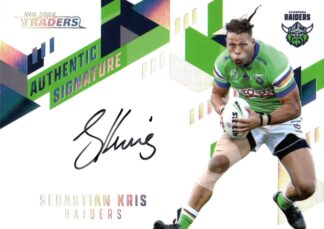 2024 NRL Traders NRL Authentic Signature White - AW02 Sebastian Kris Canberra Raiders