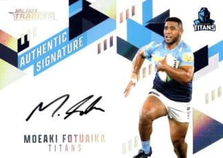 2024 NRL Traders NRL Authentic Signature White - AW06 Moeaki Fotuaika Gold Coast Titans