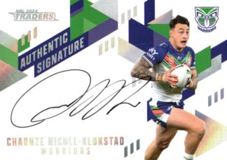 2024 NRL Traders NRL Authentic Signature White - AW16 Charnze Nicoll-Klokstad Warriors