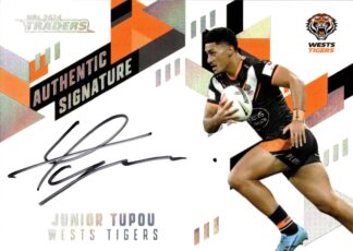 2024 NRL Traders NRL Authentic Signature White - AW17 Junior Tupou Wests Tigers