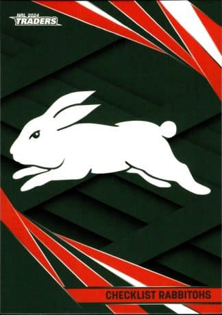2024 NRL Traders Common Card - Base 109  Checklist South Sydney Rabbitohs