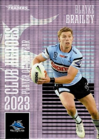 2024 NRL Traders Club Hero Violet - CHV06 Blayke Brailey Cronulla Sharks