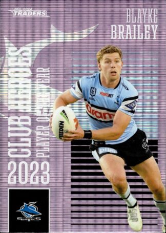 2024 NRL Traders Club Hero Violet - CHV06 Blayke Brailey Cronulla Sharks