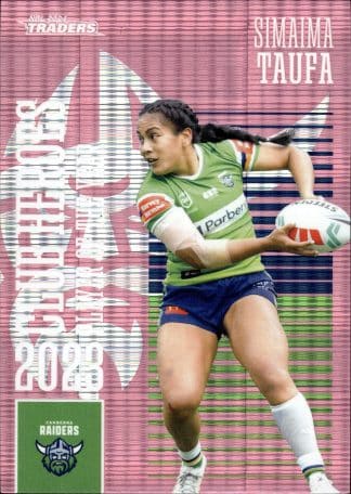 2024 NRL Traders Club Hero Pink - CHPK04 Simaima Taufa Canberra Raiders