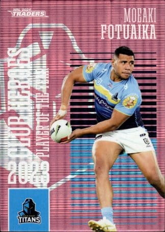 2024 NRL Traders Club Hero Pink - CHPK09 Moeaki Fotuaika Gold Coast Titans