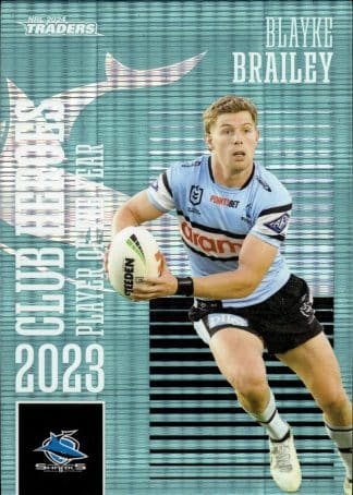 2024 NRL Traders Club Hero Teal - CHT06 Blayke Brailey Cronulla Sharks