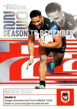 2024 NRL Traders Season To Remember - SR40 Mathew Feagai St George Dragons