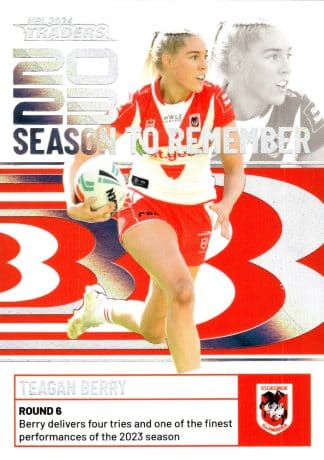2024 NRL Traders Season To Remember - SR42 Teagan Berry St George Dragons