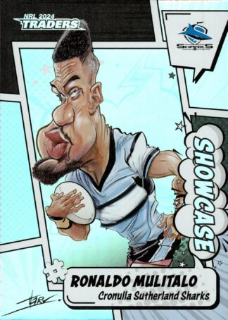 2024 NRL Traders Showcase Caricatures - S05 Ronaldo Mulitalo Cronulla Sharks