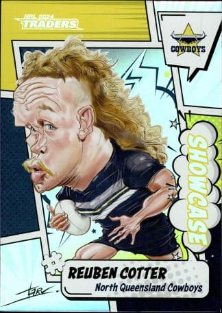 2024 NRL Traders Showcase Caricatures - S11 Reuben Cotter North QLD Cowboys