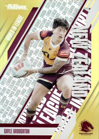2024 NRL Traders World In League Parallel - WLP03 Gayle Broughton on Brisbane Broncos