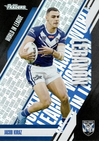 2024 NRL Traders World In League Parallel - WLP10 Jacob Kiraz Canterbury Bulldogs