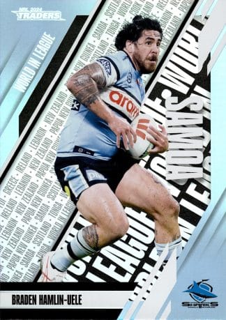 2024 NRL Traders World In League Parallel - WLP11 Braden Hamlin-Uele Cronulla Sharks