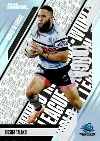 2024 NRL Traders World In League Parallel - WLP12 Siosifa Talakai Cronulla Sharks