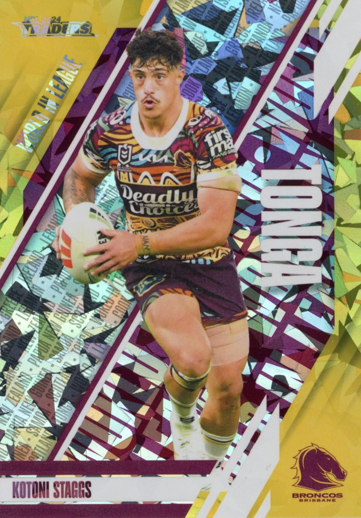 2024 NRL Traders World In League Priority - WLPP02 Kotoni Staggs Brisbane Broncos