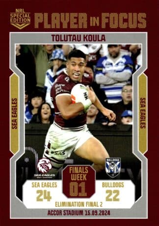 2024 NRL Player In Focus Finals Week 1 Elimination Final 2 - IF EF2 Tolutau Koula Manly Sea Eagles
