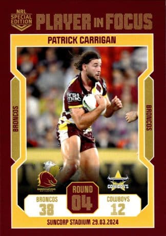 2024 NRL Player In Focus Round 04 - IF04 Patrick Carrigan Brisbane Broncos