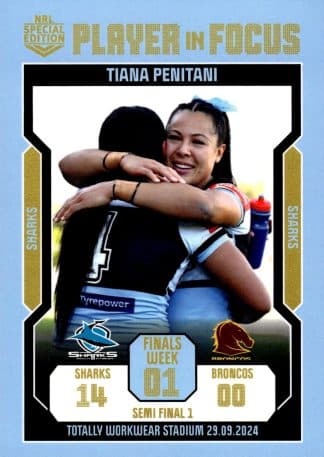 2024 NRLW Player In Focus Finals Week 1 Semi Final 1 - IF SFW1 Tiana Penitani Cronulla Sharks