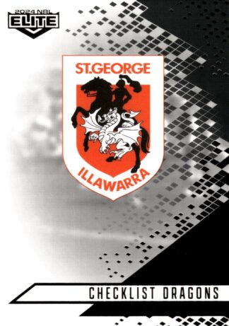 2024 NRL Elite Black Diamond Mojo - MB118 Checklist St George Illawarra Dragons