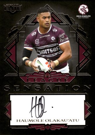 2024 NRL Elite Black League Sensations Signature - LSB07 Haumole Olakau'atu Manly Sea Eagles