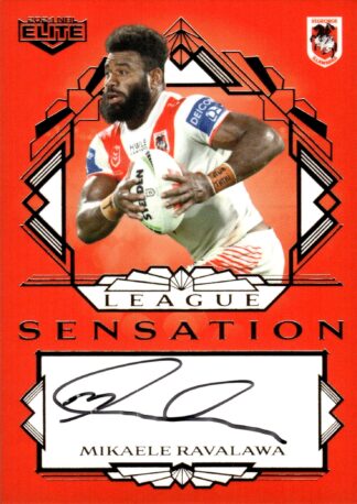2024 NRL Elite Team League Sensations Signature - LST14 Mikaele Ravalawa St George Dragons