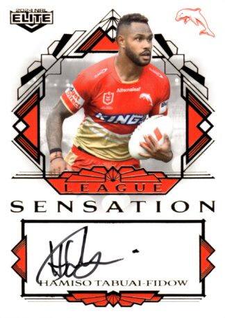 2024 NRL Elite White League Sensations Signature - LSW05 Hamiso Tabuai-Fidow Dolphins