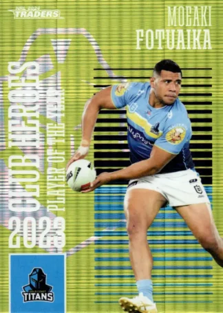 2024 NRL Traders Club Hero Green - CHG09 Moeaki Fotuaika Gold Coast Titans