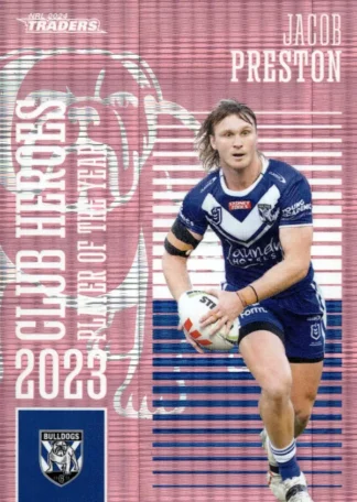 2024 NRL Traders Club Hero Pink - CHPK05 Jacob Preston Canterbury Bulldogs