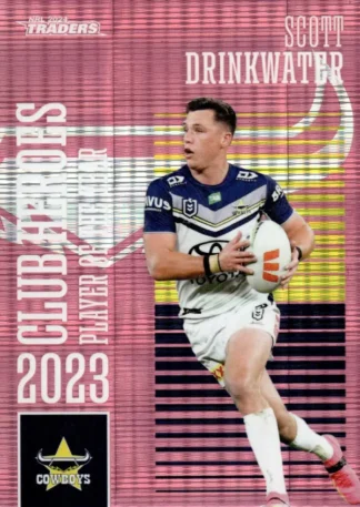2024 NRL Traders Club Hero Pink - CHPK15 Scott Drinkwater North QLD Cowboys