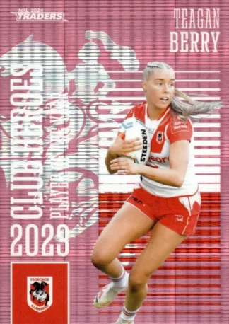 2024 NRL Traders Club Hero Pink - CHPK22 Teagan Berry St George Dragons