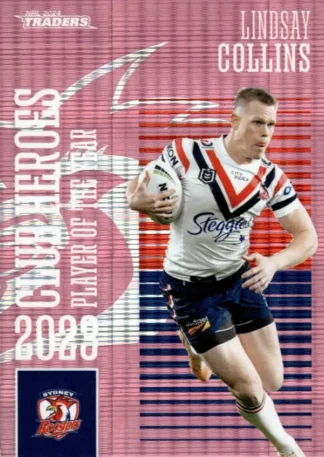 2024 NRL Traders Club Hero Pink - CHPK23 Lindsay Collins Sydney Roosters