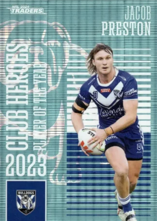 2024 NRL Traders Club Hero Teal - CHT05 Jacob Preston Canterbury Bulldogs