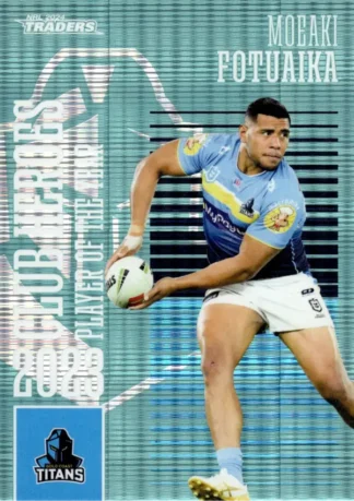 2024 NRL Traders Club Hero Teal - CHT09 Moeaki Fotuaika Gold Coast Titans