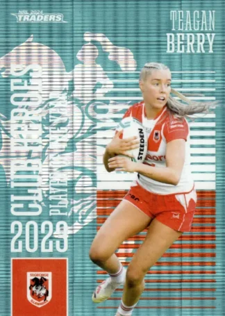 2024 NRL Traders Club Hero Teal - CHT22 Teagan Berry St George Dragons
