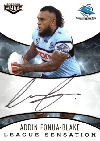 2025 NRL Elite White League Sensations Signature - LSW04 Addin Fonua-Blake Cronulla Sharks