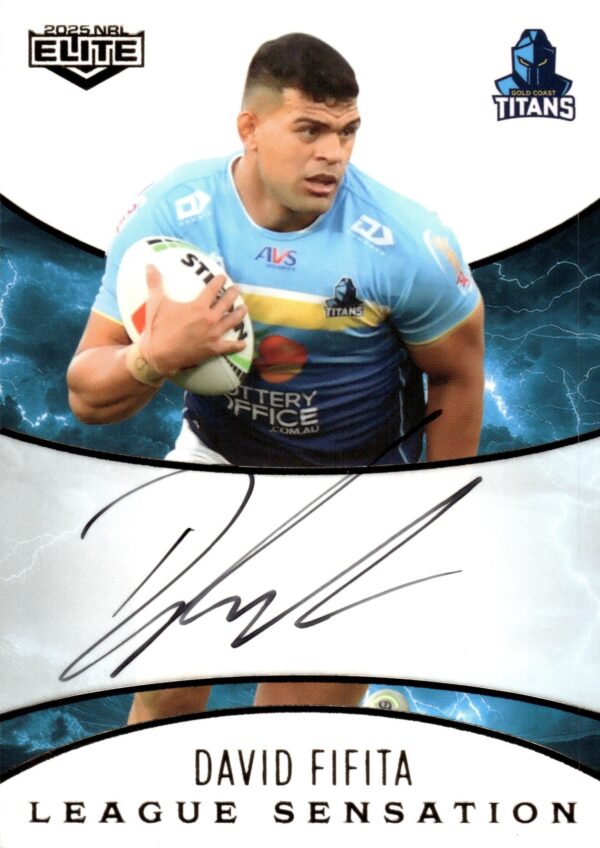 2025 NRL Elite White League Sensations Signature - LSW06 David Fifita Gold Coast Titans