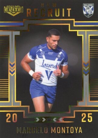2025 NRL Elite New Recruits Album Card - NRA03 Marcelo Montoya Canterbury Bulldogs