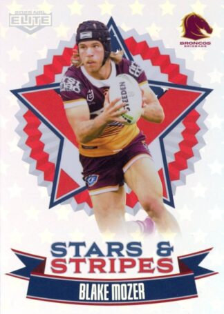 2025 NRL Elite Stars And Stripes - US02 Blake Mozer Brisbane Broncos