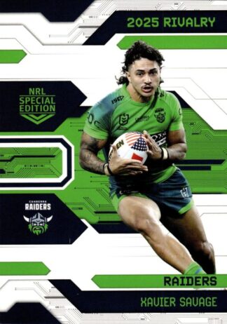 2025 NRL Rivalry Common Card - Base 009 Xavier Savage Canberra Raiders