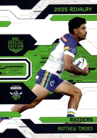 2025 NRL Rivalry Common Card - Base 012 Matthew Timoko Canberra Raiders