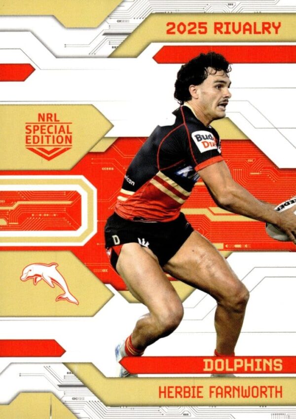 2025 NRL Rivalry Common Card - Base 025 Herbie Farnworth Dolphins