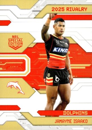 2025 NRL Rivalry Common Card - Base 026 Jamayne Isaako Dolphins