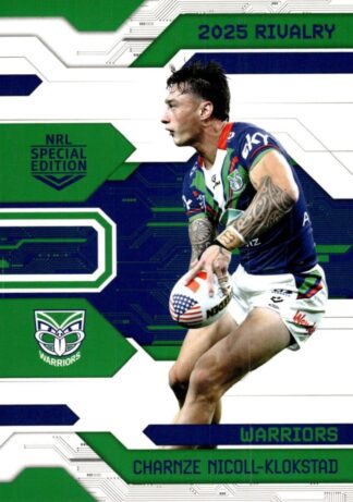 2025 NRL Rivalry Common Card - Base 094 Charnze Nicoll-Klokstad Warriors