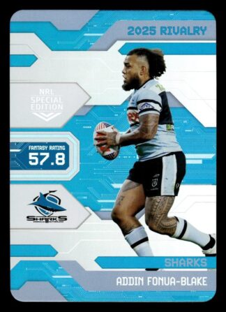 2025 NRL Rivalry Game Card - G020 Addin Fonua-Blake Cronulla Sharks