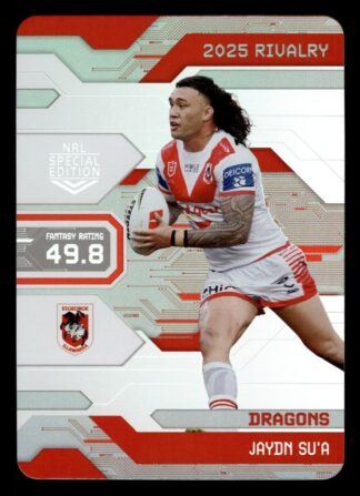2025 NRL Rivalry Game Card - G084 Jaydn Su'a St George Dragons