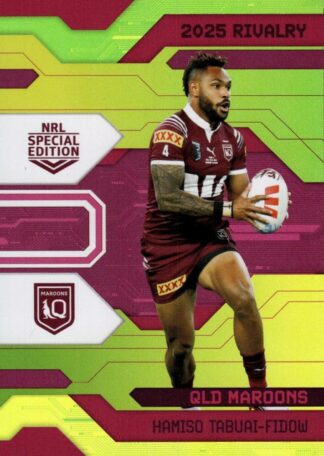 2025 NRL Rivalry Yellow Special - SYG26 Hamiso Tabuai-Fidow QLD Maroons