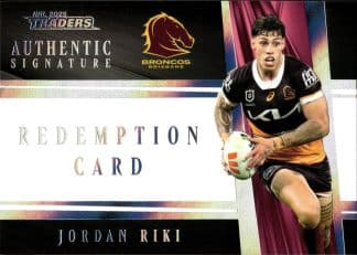 2025 NRL Traders NRL Black Authentics Signature - AB01 Jordan Riki Brisbane Broncos